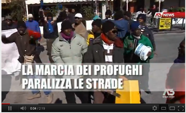 protesta dei profughi a Jesolo